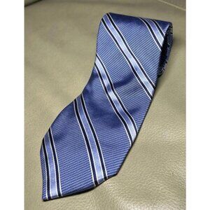 Tommy Hilfiger Men’s 100% Silk Necktie Tie Blue Multi Stripes A2